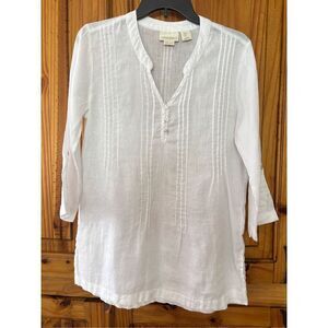 NWOT Cynthia Rowley Linen Pintuck Top